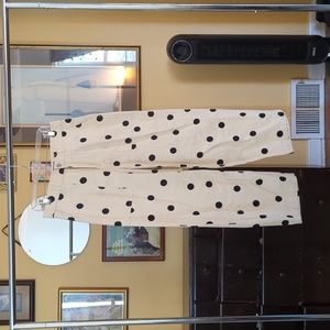 Wide leg polka dot jeans